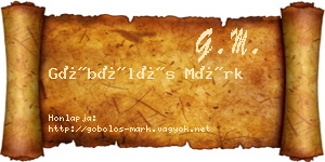 Göbölös Márk névjegykártya